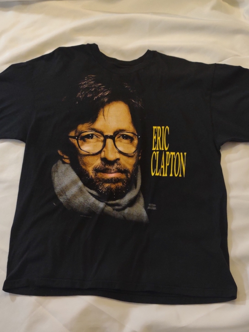 Vintage Eric Clapton 1992 Tour Concert Tee Shirt - Black W/Pic & Dates - Size XL
